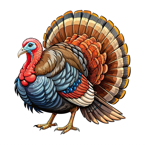 Jungle Safari Colorful Wild Turkey Transparent Sticker
